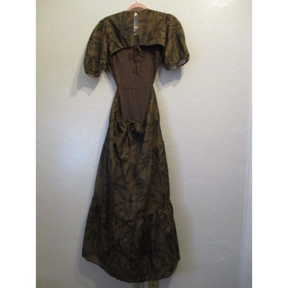 Charlie Holiday Womens Sz 6 M Flores Isles of Palm Cutout Linen Blend Maxi Dress - Picture 3 of 15